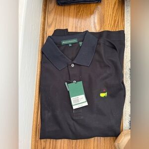 Masters Black Polo Shirt with Embroidered Logo